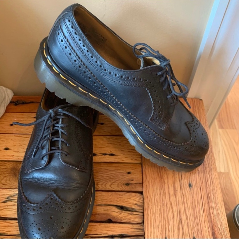 Dr. Martens Black Leather Wingtip Brogues